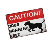 VICASKY Vintage Dog Warning Sign for Gate Durable Outdoor Metal Garden Plaque with Pre Drilled Resistant Funny Dog Alert for Porch Patio Decoration