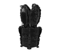 VICASKY Vintage Dressing Table Mirror 5pcs Hair Brush Comb Set Storage Bucket Black Desktop Salon Hair Comb Holder for Home Styling