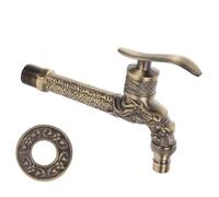 VICASKY Vintage European Style Zinc Alloy Outdoor Hose Faucet with Dragon Design Wall-Mounted Decorative Garden Tap and Easy to Install for Pool Use