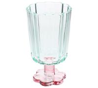 VICASKY Vintage Green Glass Wine Cup with Tall Design and Sturdy Base | Decorative Display, Easy to Clean, for Juice or Dessert Parfait, Smooth Surface, Chic Retro Style