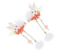 VICASKY Vintage Hairpin Easter Bunny Hair Clips Pompom Tassel Barrette for Boys and Girls Girls Sparkly Hair Accessories Kawaii Lovely Hairpins for Headdress