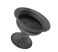 VICASKY Vintage Iron Flower Vase Large Grey Metal Urn Planter with Pedestal for Wedding Table Centerpiece Farmhouse Rustic Floral Holder and Traditional Flower Pot