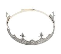 VICASKY Vintage King Crown Headband for Men, Retro Silver Prince Hair Accessory, Full Royal Birthday Crown for Prom King and Costume Parties