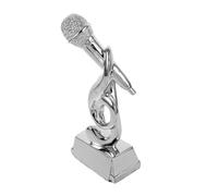 VICASKY Vintage Microphone Trophy Award for Singing Competitions and Karaoke Parties Unique Music Award with Silver Finish Versatile Speech and Corporate Event Prize Music Themed
