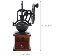 VICASKY Vintage Mini Hand Coffee Grinder, Manual Portable Metal Coffee Bean Mill with Crank, Retro Dark Brown Kitchen Pepper Mill for Travel and Home Use