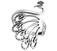 VICASKY Vintage Peacock Knitting Ring for Women Adjustable Copper Ethnic Style Sturdy Design Suitable for Crocheting Color Color