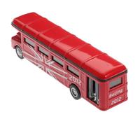 VICASKY Vintage Red Single- Bus Model Pull Back Car for Ages 4-8, Bus and Home Decor Accessory,