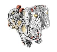 VICASKY Vintage Sausage Dog Figurine Steampunk Resin Craft Unique Desktop Animal Decor for Dog Lovers Stable Flat Bottom Design