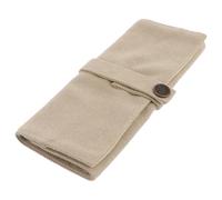 VICASKY Watch Strap Storage Bag for Travel Desk Organization Canvas Beige | Portable Roll-up Storage, Scratch Protection, for Students and Artists, Fits Pens and Mechanical Pencils