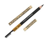 VICASKY Waterproof Dual-Ended Eyebrow Pencil with Brush 5.7 Inches Leopard Design for Easy On-The-Go Brow Grooming