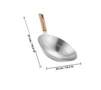 VICASKY Wear-Resistant Stainless Steel Frying Wok Pan Heavy Duty Multi-Function with Deep Base for Stove Use Easy to Clean Cooking Pot for Stir Fry and Hotpot