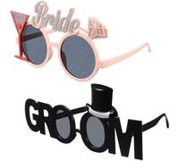 VICASKY Wedding Sunglasses Bride And Groom Glasses Just Married Photo Props Novelty 2pcs Party Eyeglasses Bachelor Favors Shower Decorations To Be Team Accessories The Reception Sunglasses