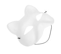 VICASKY White Cat Face Mask PVC Blank DIY Painting Craft Mask Lightweight Plastic Animal Cosplay Party Halloween Masquerade Decorative Unfinished Hand Painted