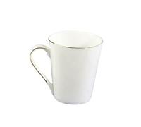 VICASKY White Ceramic Mug Gold Rim, Porcelain Coffee Cup, Bone China Tea Mug for Daily Use at Home and Office