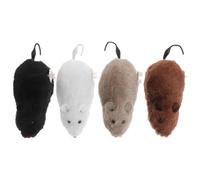 VICASKY Wind Up Toys Rat Toy Fake Remote Control Plush Prank Animals Realistic Animal Party Favors Wind-up Halloweeen 4pcs Mouse Jumping Mice with Twirling Tail Kids Bag Fillers