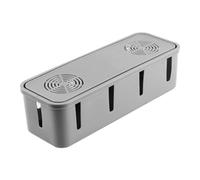 VICASKY Wire Organizer Box Plastic for Office and Living Room Power Strip and Charging Cable Storage Grey