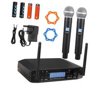VICASKY Wireless Microphones Dual Channel Uhf Handheld Mic System with Receiver for Karaoke Singing Home Party Outdoor Events Professional Vocal Performance Cordless Dynamic Microphone