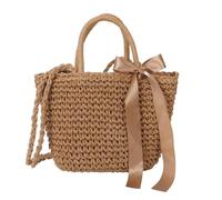 VICASKY Women Crossbody Grass Bag Woven Beach Handbag for Summer Outings | Polyester and Flax Blend, Casual Stylish Look, Dual Carry Options, Outdoor Strolls, Phones Mirrors