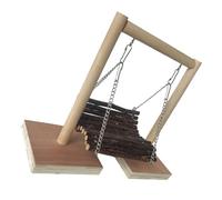 VICASKY Wood and Iron Chain Bird Hammock for Small Pets and Parrots, Chewing and Dental Care for Exercise and Play, Suitable as Parrot Platform and Hamster Chew