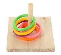 VICASKY Wood Board Ring Toss for Parrots Rings Educational Bird Training Game Interactive Fun for African Grey Macaws Parakeets