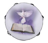 VICASKY Wood Frame Hand Drum Peace Design Musical Educational Toy for Boys and Girls Development and Fun