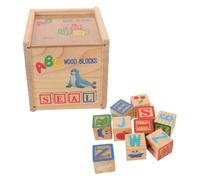 VICASKY Wooden Alphabet Letters Blocks Educational Learning with Numbers Natural Wood Building Blocks for Preschool Montessori Stacking and Counting Game