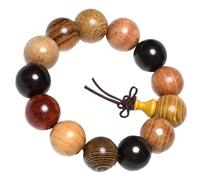 VICASKY Wooden Bead Bracelets 18mm Buddha Bead Bracelet Creative Design for Couples and Meditation Use