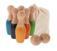 VICASKY Wooden Bowling Set for Kids 1 Set Educational Toy for Toddlers and Preschoolers Indoor Fun and Motor Skill Development for Children and Family Gatherings