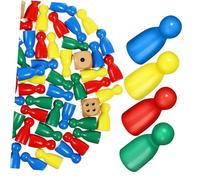 VICASKY Wooden Checkers Pieces Small Chess Pawns with Dice Bright Colored Wood Chess for Family Interaction School Activities Board Game Accessories