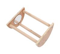 VICASKY Wooden Chicken Perch Stand with Mirror Safe and Stable Bird Stand for Parrots and Chickens Unique Design for Exercise and Play Easy to Install Durable Material