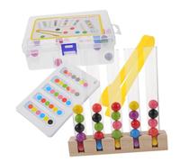 VICASKY Wooden Clip Beads Educational for Early Learning Game Preschool Hand Eye Coordination Development Color Recognition Fine Motor Skills Activity