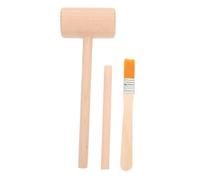 VICASKY Wooden Dig Tool Set with Hammer Brush for Pretend Play Small Gemstone Excavation Kit for Boys and Educational Sensory Learning