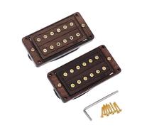VICASKY Wooden Gold Screws Dual Humbucker Pickups for Electric Guitar Black Low Profile Frame Compatible Style