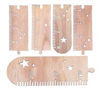 VICASKY Wooden Growth Ruler Star Shapes Height Chart for Kids Wall Hanging with Precise Measurement Markings Charming Design Safe for Children Festival Decor