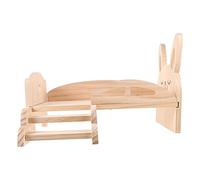 VICASKY Wooden Guinea Pig Bed with Ladder Multi Functional Small Pets Platform for Hamster Chinchilla and Squirrel Easy to Assemble Durable and Bite Resistant Design