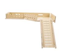 VICASKY Wooden Hamster Cage Platform Ladder, Double-Layer Solid Wood Rat Climbing, Small Hamster Cage Accessory for Climbing and Playing