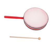 VICASKY Wooden Hand Drum with Drumstick for Imitation Leather Percussion Instrument Wear-resistant Design Supporting Sensory Development and Rhythm Skills for Beginners