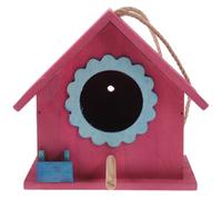 VICASKY Wooden Hanging Birdhouse Decorative Outdoor Bird Nest Feeder Red Mini Floral Design Weather-resistant Garden Ornament for Wild Birds Sparrow Robin