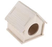 VICASKY Wooden Maze Hut for Chinchilla Hideout Small Pet Hut for Hamster Guinea Pig Plaything Natural Wood Material