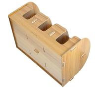 VICASKY Wooden Multi-grid Coffee Station Organizer Paper Cup Organizer Khaki Desktop Countertop Storage Rack with Craftsmanship for Home Use