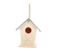 VICASKY Wooden Outdoor Birdhouse Garden Decorative Weatherproof Nest for Patio Courtyard Metal Reinforcement for Little Birds