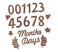 VICASKY Wooden Photo Props Birth Announcement Sign Numbers Blocks for Shower Decorations and Keepsake Gifts