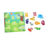 VICASKY Wooden Puzzle Multicultural Cartoon Matching Educational for Learning and Imagination Development Safe Wooden Puzzle Board for Early Childhood Creativity and Hand-eye Coordination