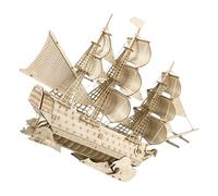 VICASKY Wooden Puzzles for Adults DIY Ancient Sailboat Model Ship Kit Realistic Silk Trading Ship Building Nautical Home Office Decor Skill-building Craft for Patience and Coordination