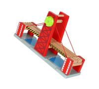 VICASKY Wooden Raised Bridge Train Track DIY Compatible with Thomas Railway Accessories for Ages Stimulates Logical Thinking and Imagination Building