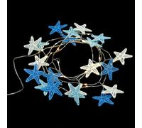 VICASKY Wooden Sea Star String Lights 2m 20 LED Nautical Indoor Light Ornament Copper Wire Ocean Style Party Decoration