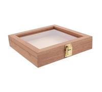 VICASKY Wooden Storage Box Jewelry Rustic Wood Container Decorative Insect Case Butterfly Display Organizer Square Display Case Wood Organizer Coffee