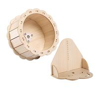 VICASKY Wooden Sunflower Hamster Wheel Exercise Toy Silent Small Pet Running Wheel for Hamsters Mice Chinchillas