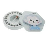 VICASKY Wooden Tooth Saver Box with Blue Monkey Design Keepsake Container for Boys and Portable Lightweight Memory Case for Lost Teeth Practical and Childhood Gift for for for for for for