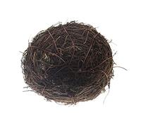 VICASKY Woven Rattan Bird Nest Decor Easter Egg Ornament for Home Party and DIY Micro Landscape Decoration for Bird Homes and Tabletop Centerpieces